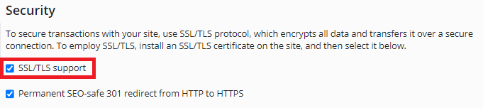 enabled ssl /tls