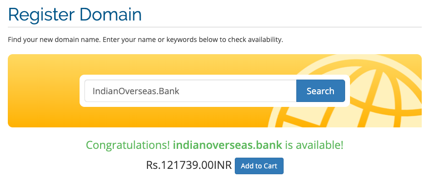 bank domain name